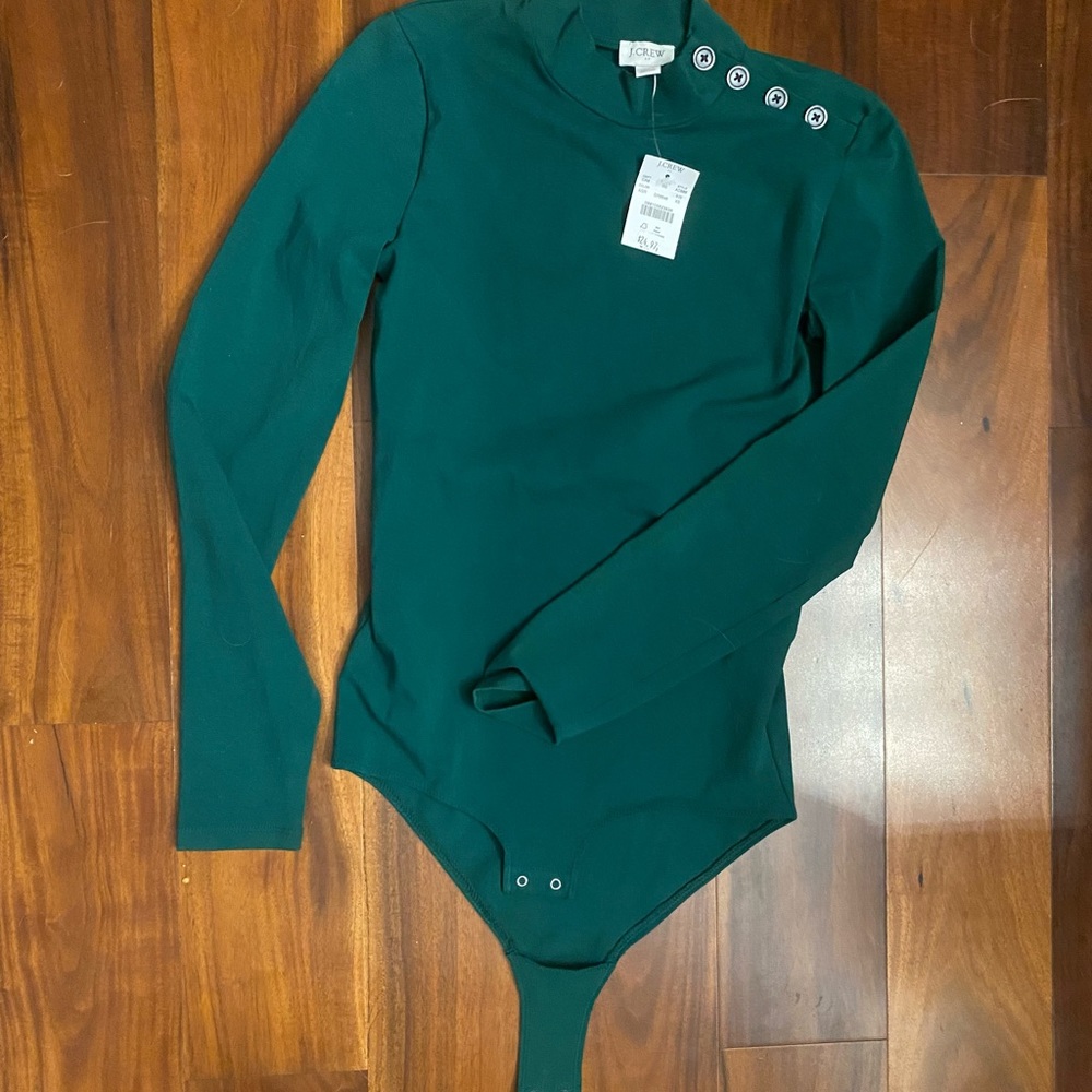 J. Crew Emerald Green Bodysuit XS NWT